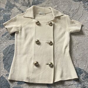 Banana Republic Ivory Double-Breasted Top